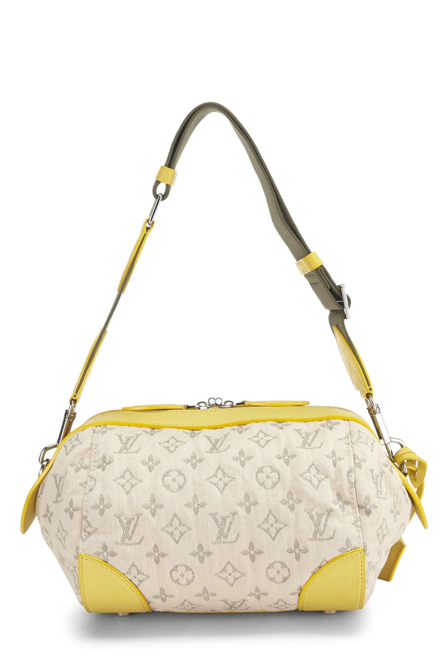 Louis Vuitton,  Jaune Monogram Denim Pochette Round, Yellow