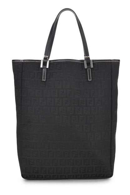 Fendi,  Black Zucchino Canvas Tote Small, Black