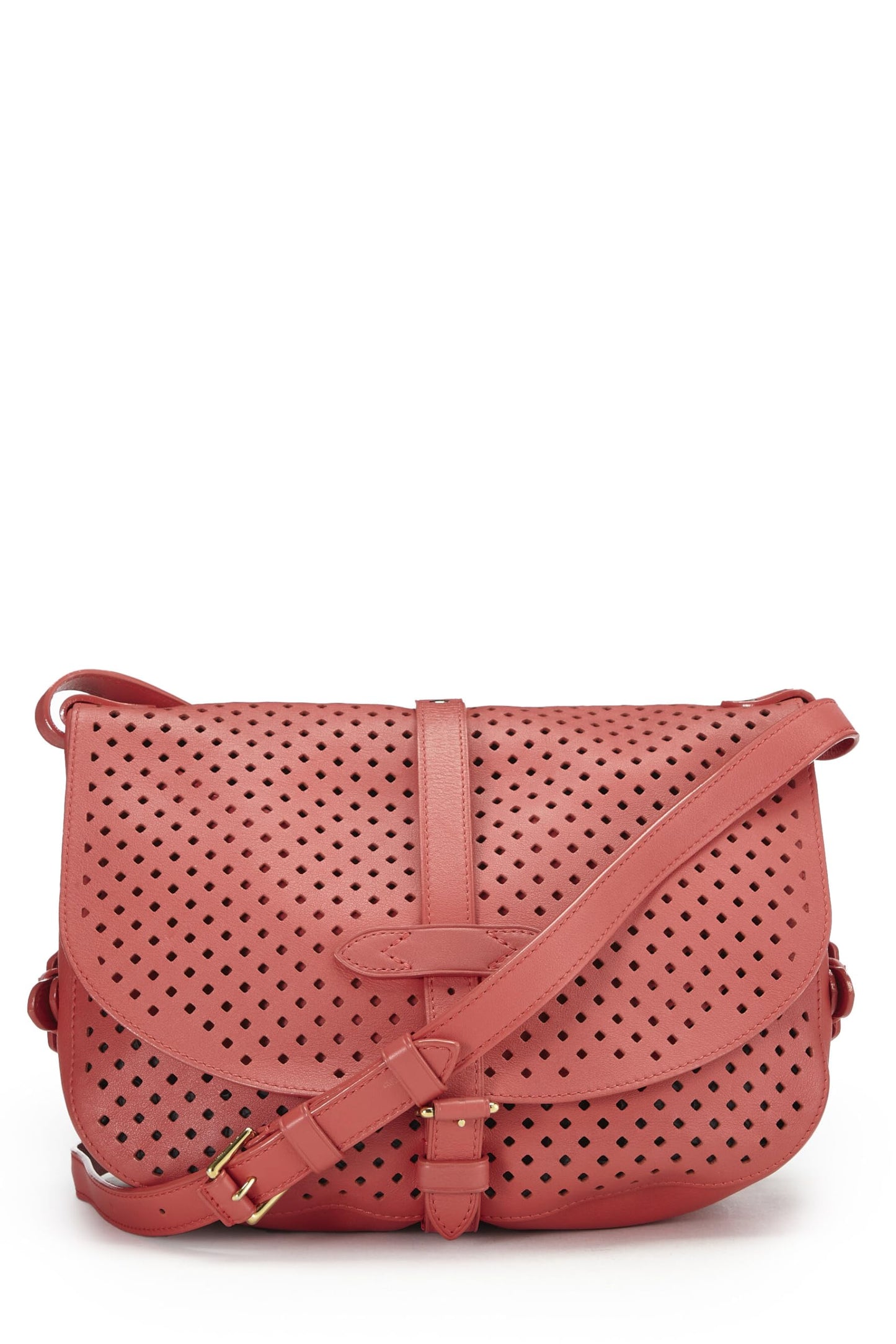 Louis Vuitton,  Pink Perforated Leather Saumur 30, Pink