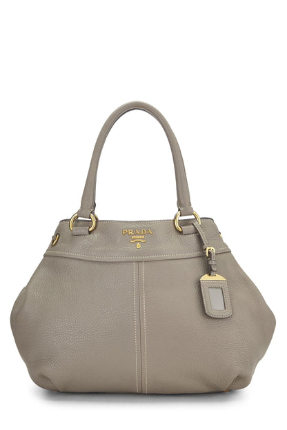 Prada,  Grey Vitello Daino Sacca 2 Manici, Grey