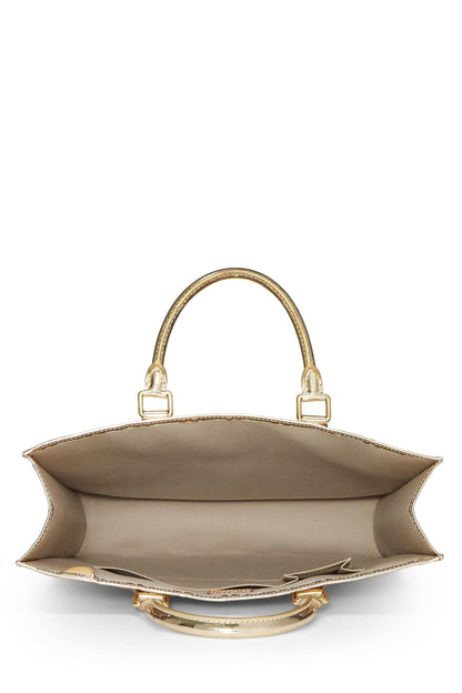 Louis Vuitton,  Gold Monogram Miroir Sac Plat, Gold