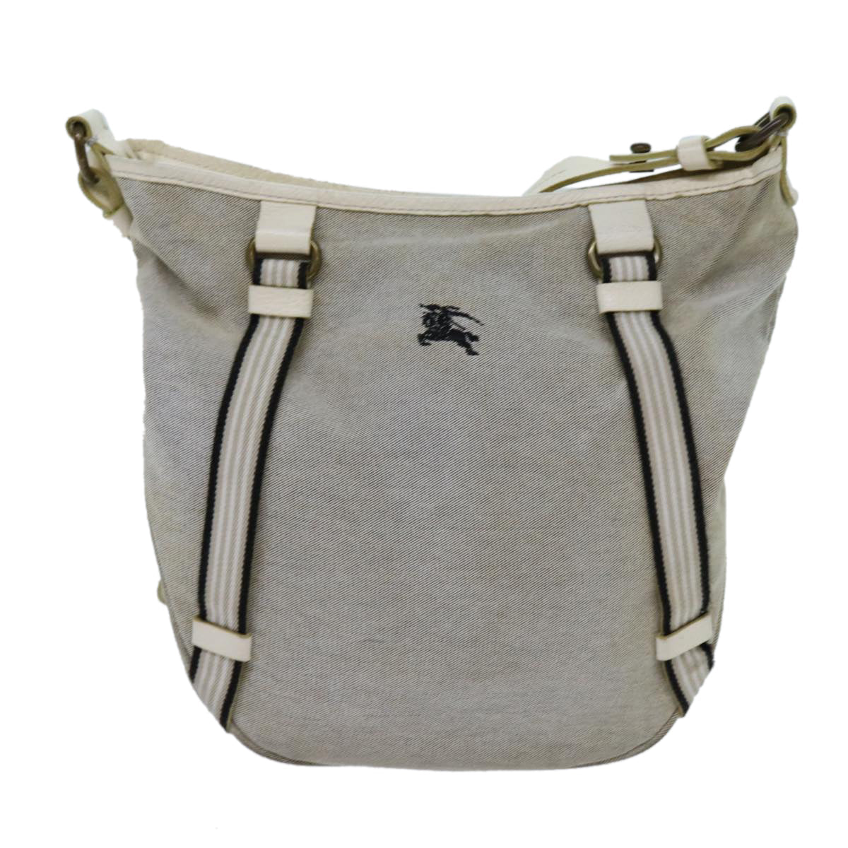 Burberry Blue Label Shoulder Bag Canvas Gray Auth 71350