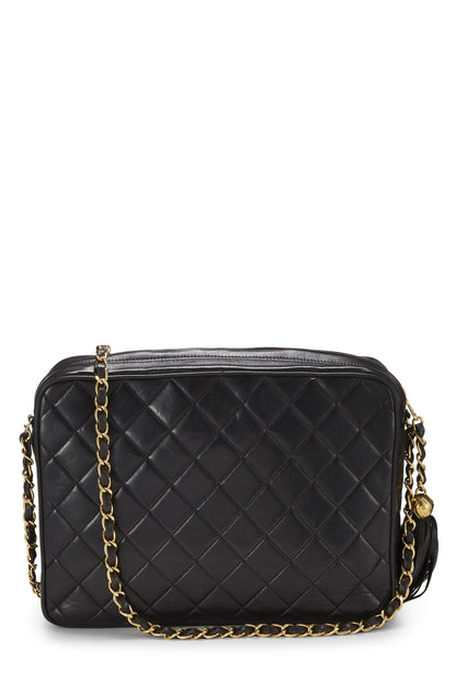 Chanel,  Black Quilted Lambskin Pocket Camera Bag Large, Black