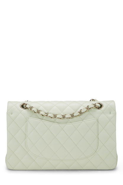 Chanel,  Green Quilted Caviar Classic Double Flap Medium, Green