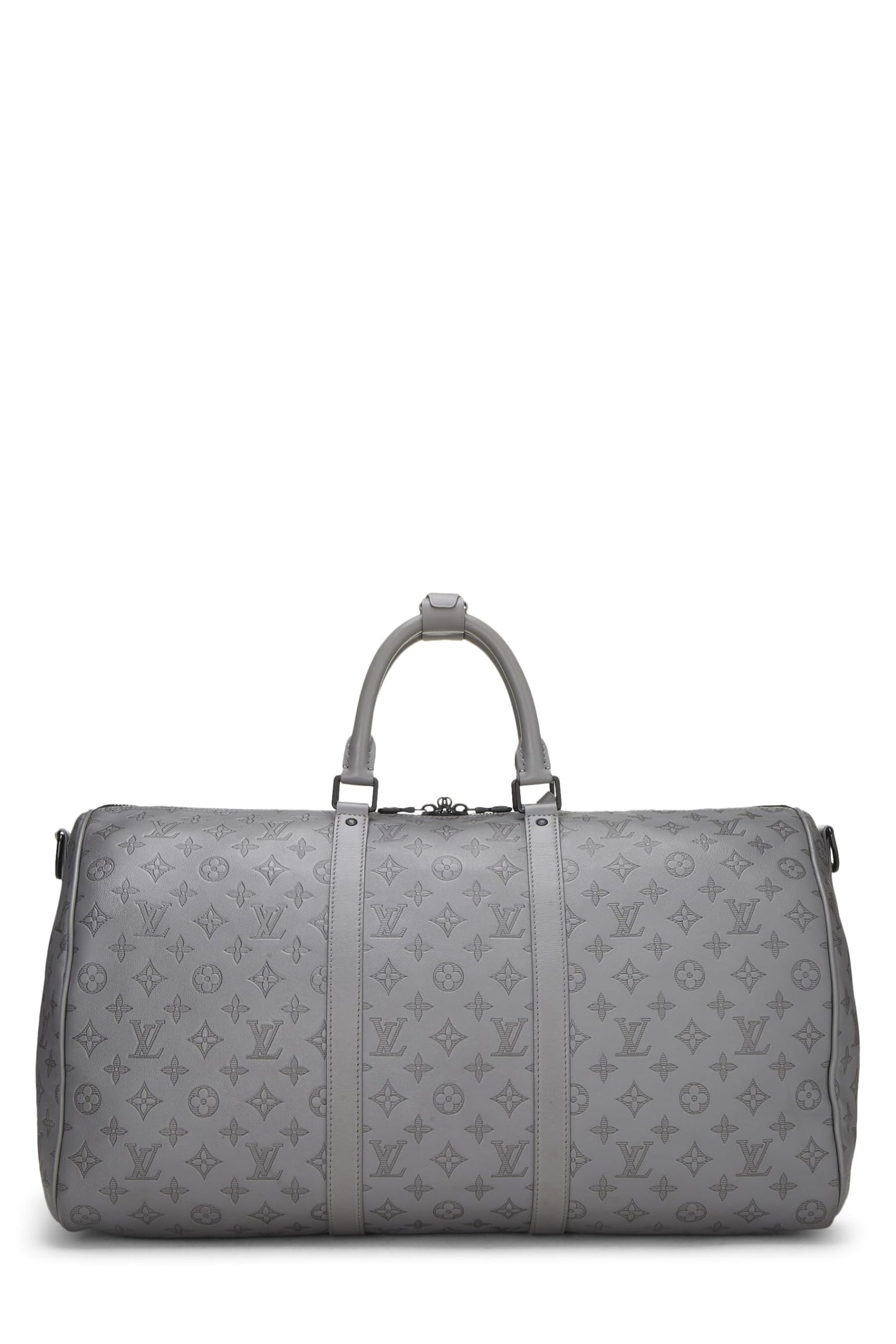 Louis Vuitton,  Grey Monogram Shadow Leather Keepall Bandoulière 50, Grey