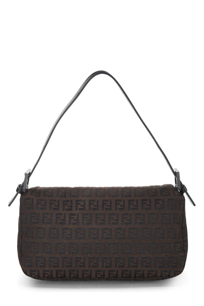 Fendi,  Brown Nylon Zucchino Shoulder Bag, Brown