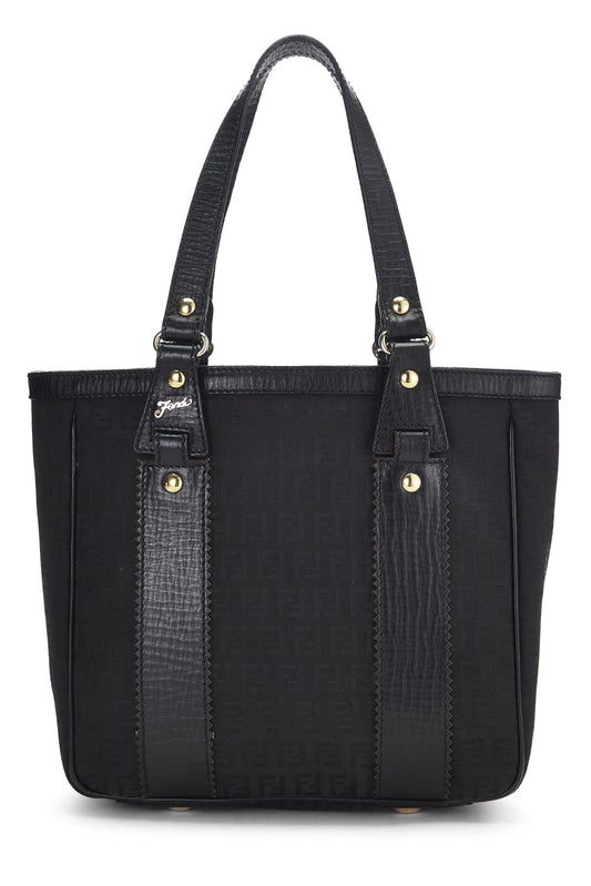 Fendi,  Black Zucchino Canvas Tote Small, Black