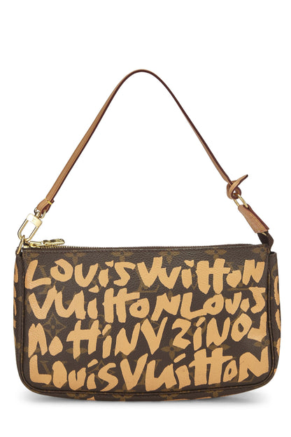 Louis Vuitton,  Stephen Sprouse x Louis Vuitton Beige Monogram Graffiti Pochette, Beige