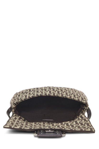 Fendi,  Brown Zucchino Canvas Messenger Small, Brown