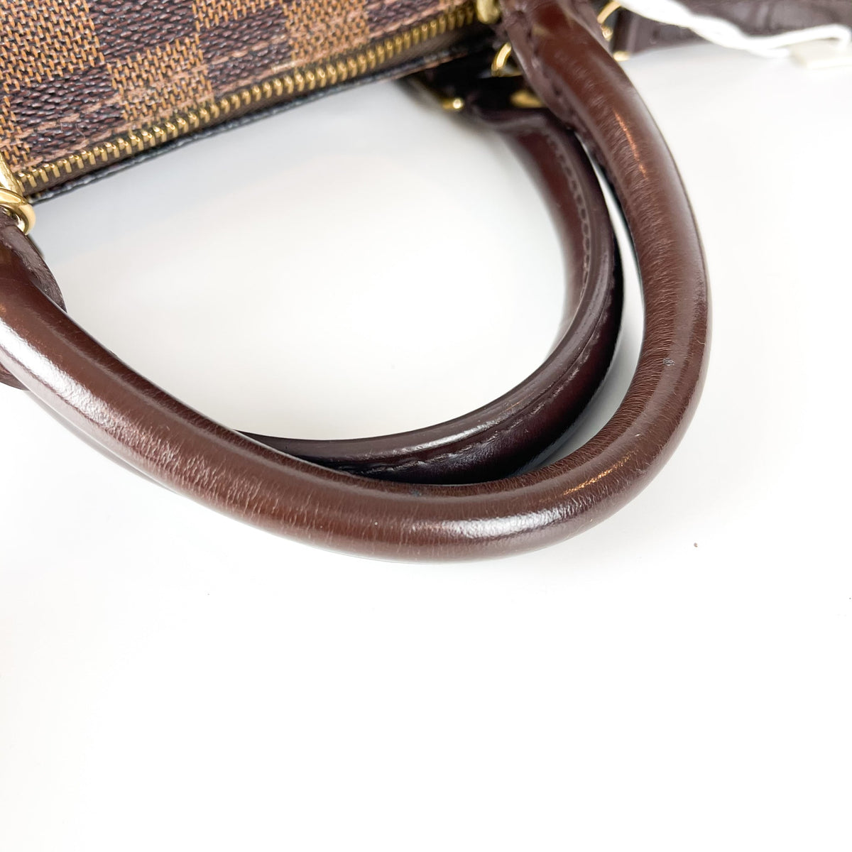 Louis-Vuitton Damier Ebene Speedy 30 Canvas Bag with Strap