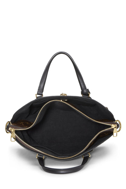Louis Vuitton,  Black Monogram Flower Zip Tote MM, Black