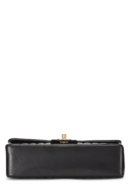 Chanel,  Black Vertical Lambskin Classic Flap Medium, Black