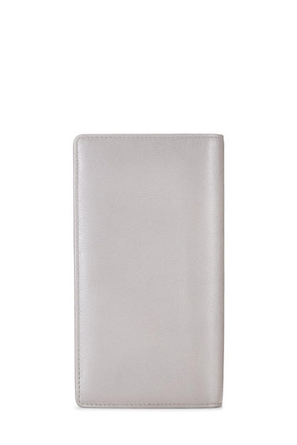 Chanel,  Silver Calfskin Long Wallet, Silver