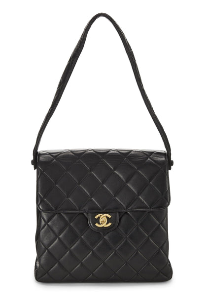 Chanel,  Black Quilted Lambskin Double Sided Flap Bag Tall, Black