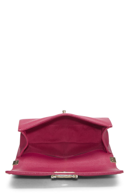 Chanel,  Pink Quilted Caviar Boy Bag Medium, Pink