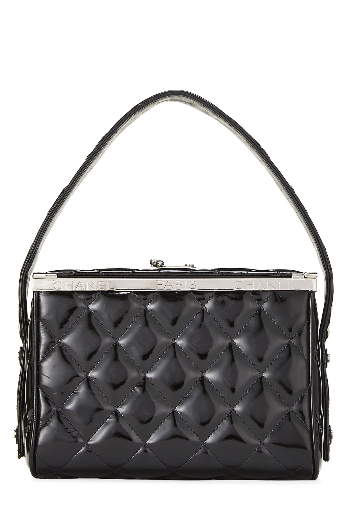 Chanel,  Black Patent Leather Box Bag, Black