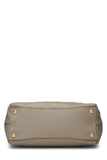 Prada,  Grey Vitello Daino Tote Small, Grey
