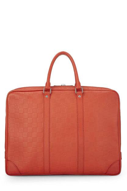 Louis Vuitton,  Orange Damier Infini Porte Documents Voyage, Orange