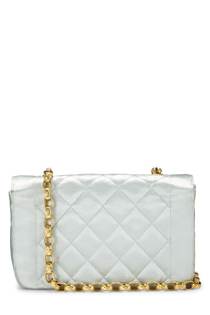Chanel,  Blue Satin Border Tab Mini, Blue