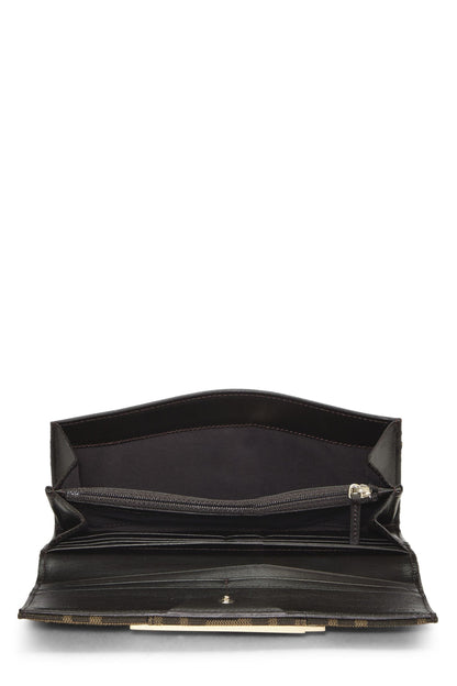 Fendi,  Brown Zucca Canvas Long Wallet, Brown