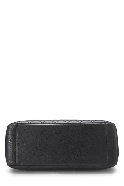 Chanel,  Black Quilted Caviar Grand Shopping Tote (GST), Black