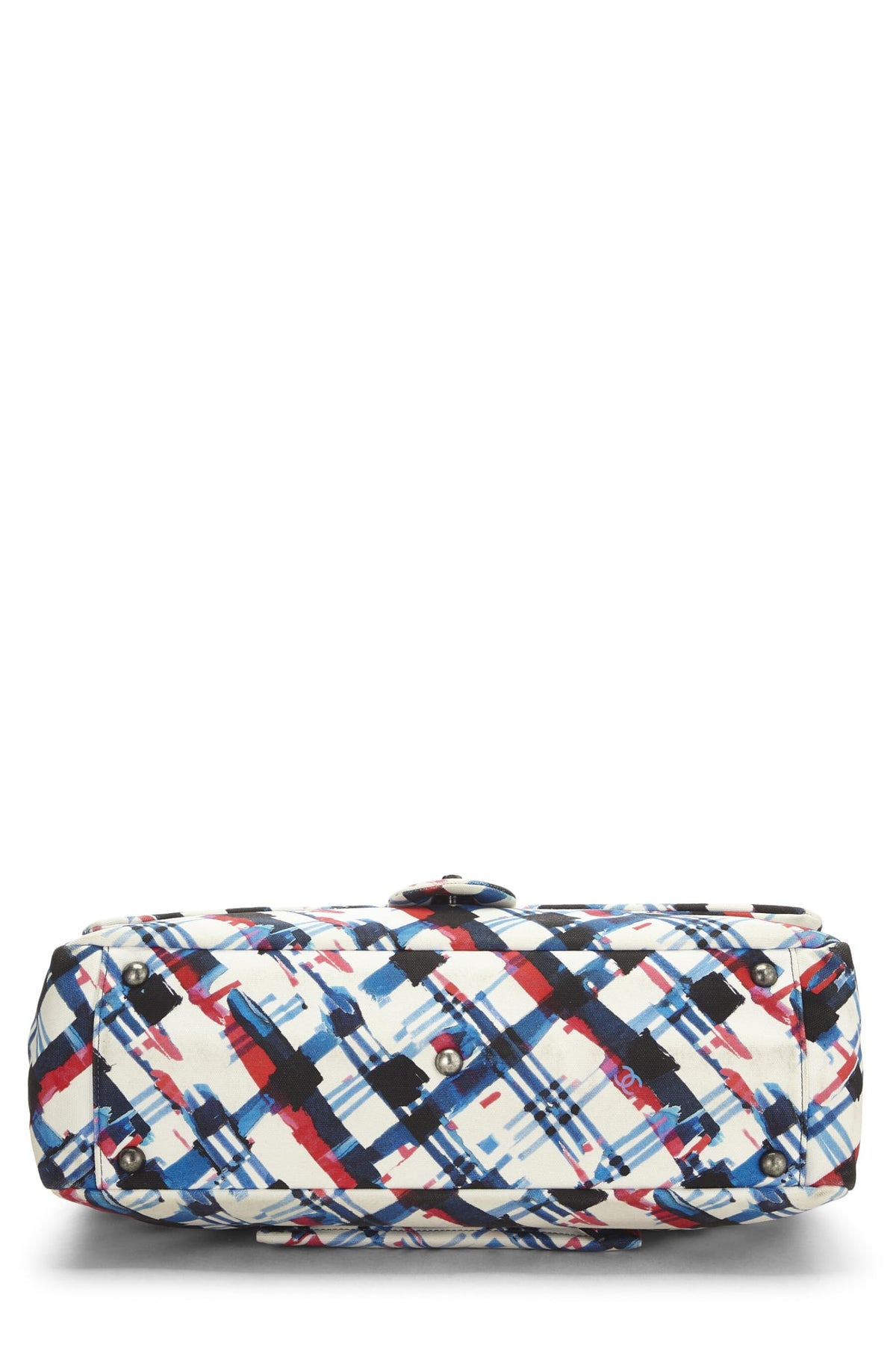 Chanel,  Multicolor Plaid Canvas Airplane Flap Bag XXL, Multi