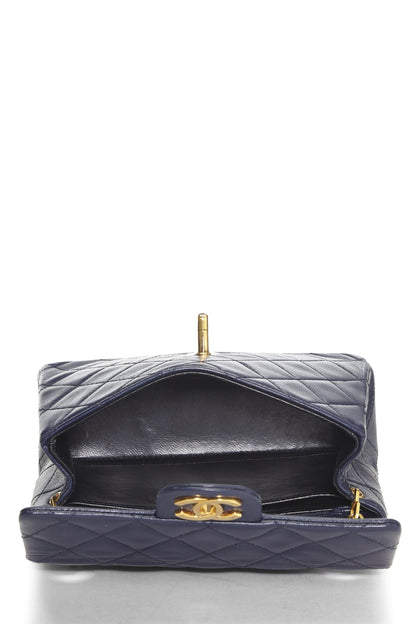 Chanel,  Navy Quilted Lambskin Half Flap Mini, Navy