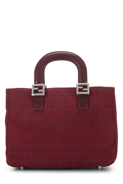 Fendi,  Red Zucchino Canvas Handbag Small, Red