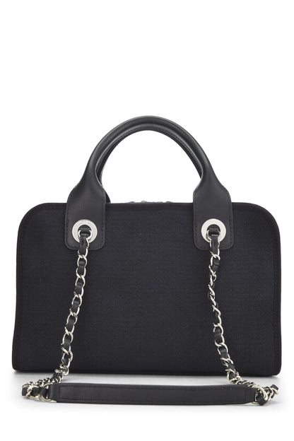 Chanel,  Black Canvas Deauville Bowler, Black
