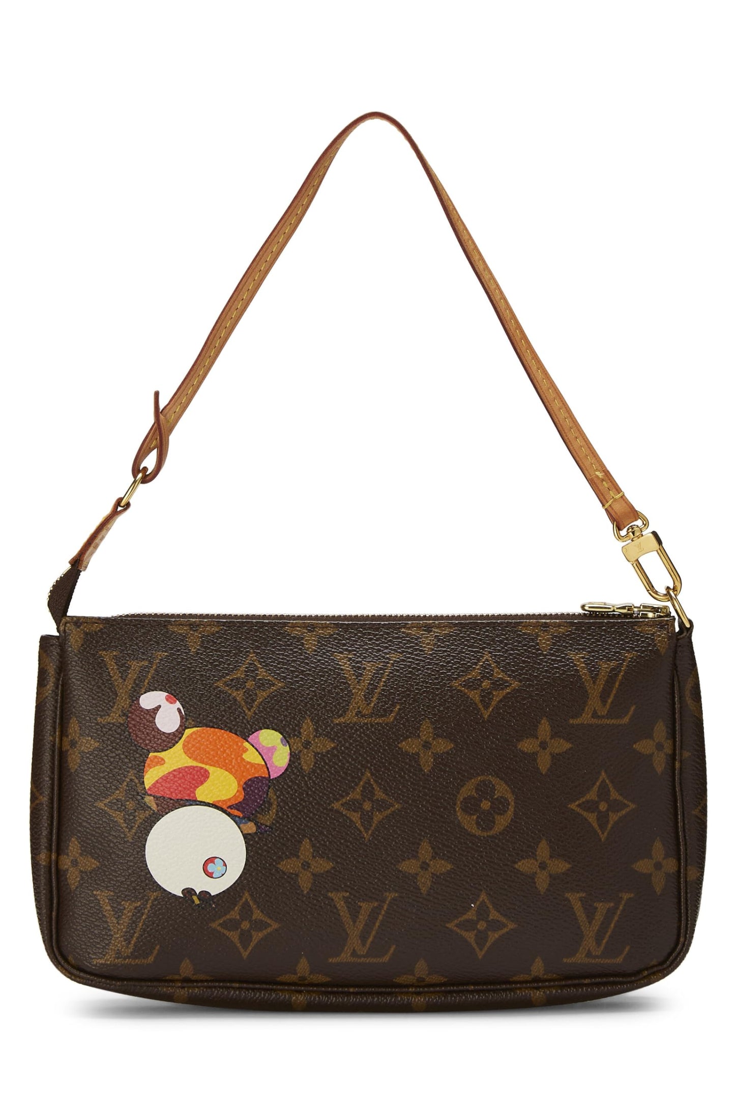 Louis Vuitton,  Takashi Murakami x Louis Vuitton Monogram Canvas Panda Pochette Accessoires, Brown