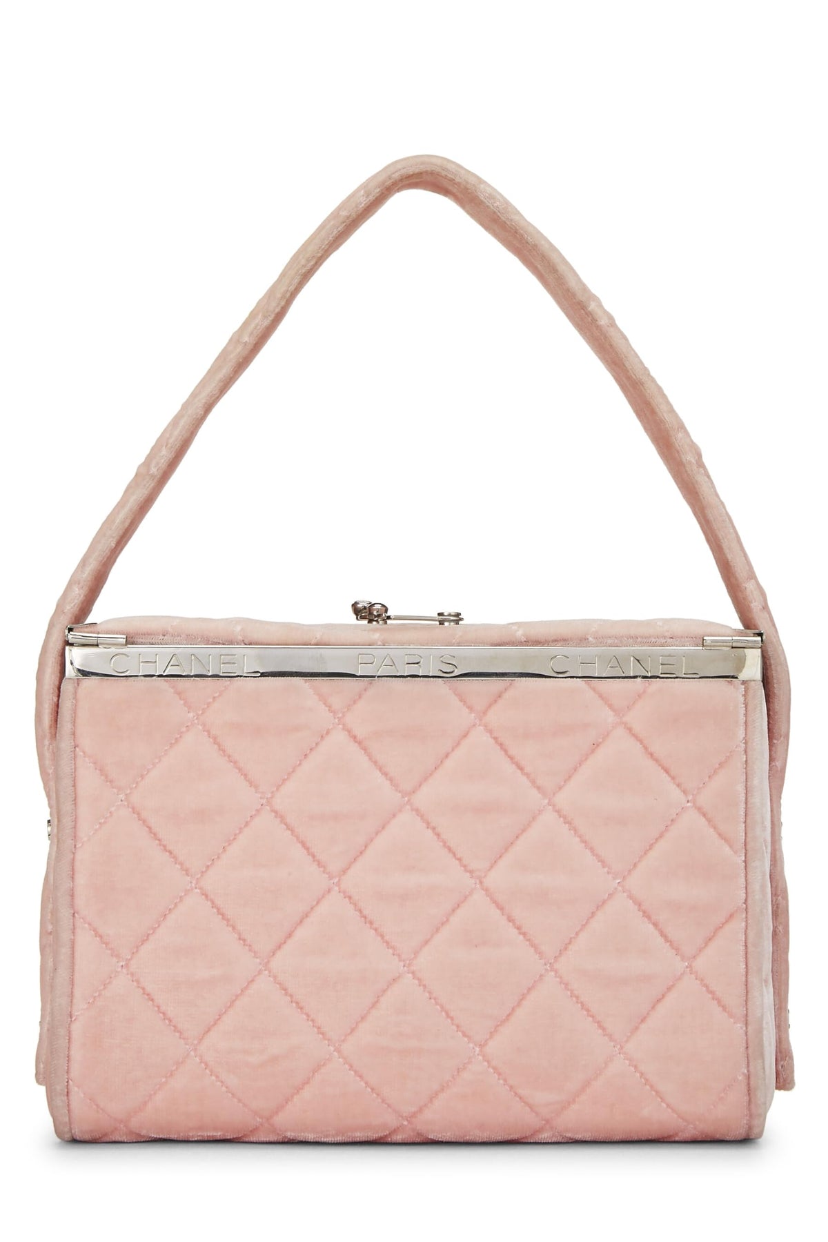 Chanel,  Pink Quilted Velvet Box Vanity Medium, Pink