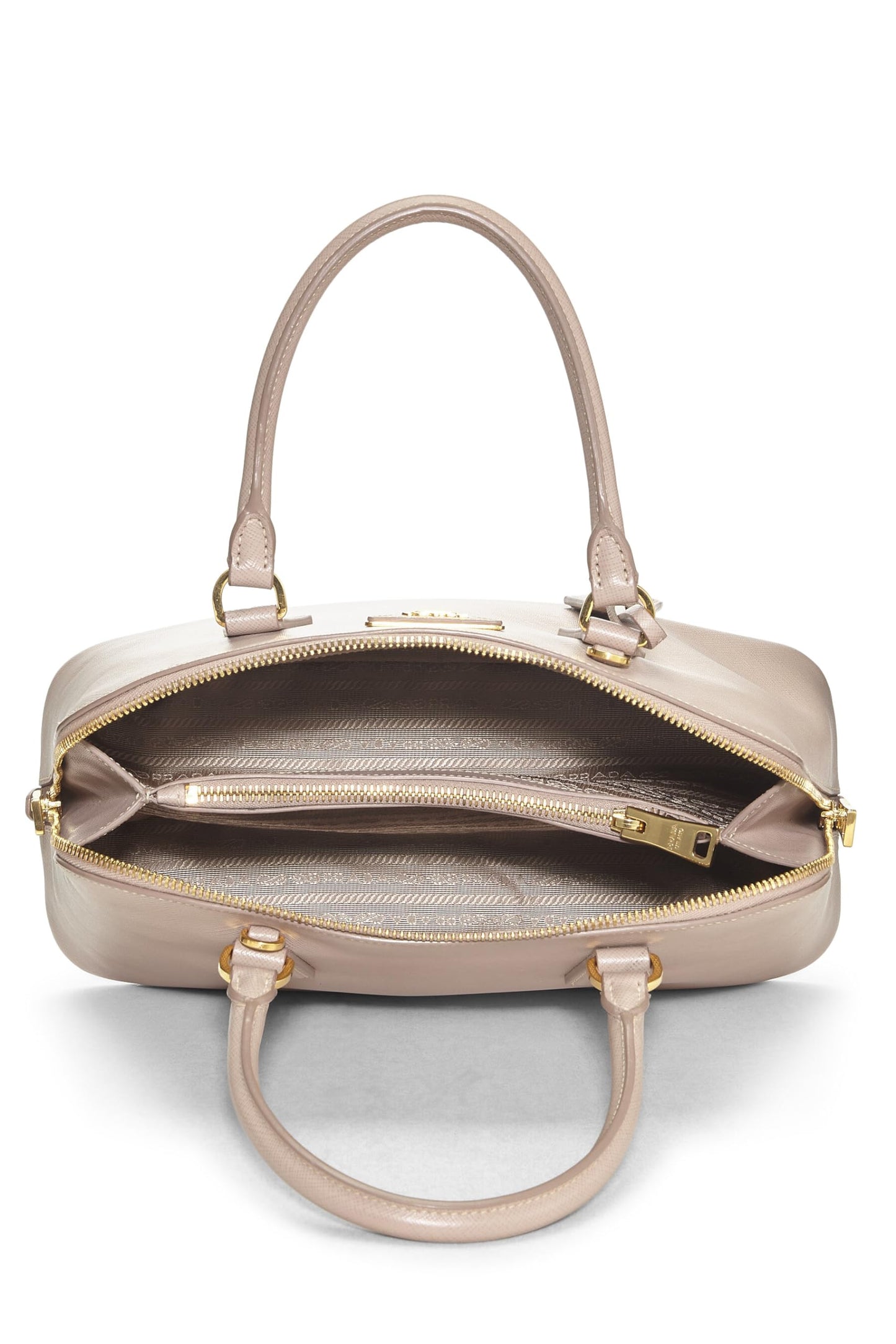 Prada,  Beige Saffiano Convertible Handbag Small, Beige