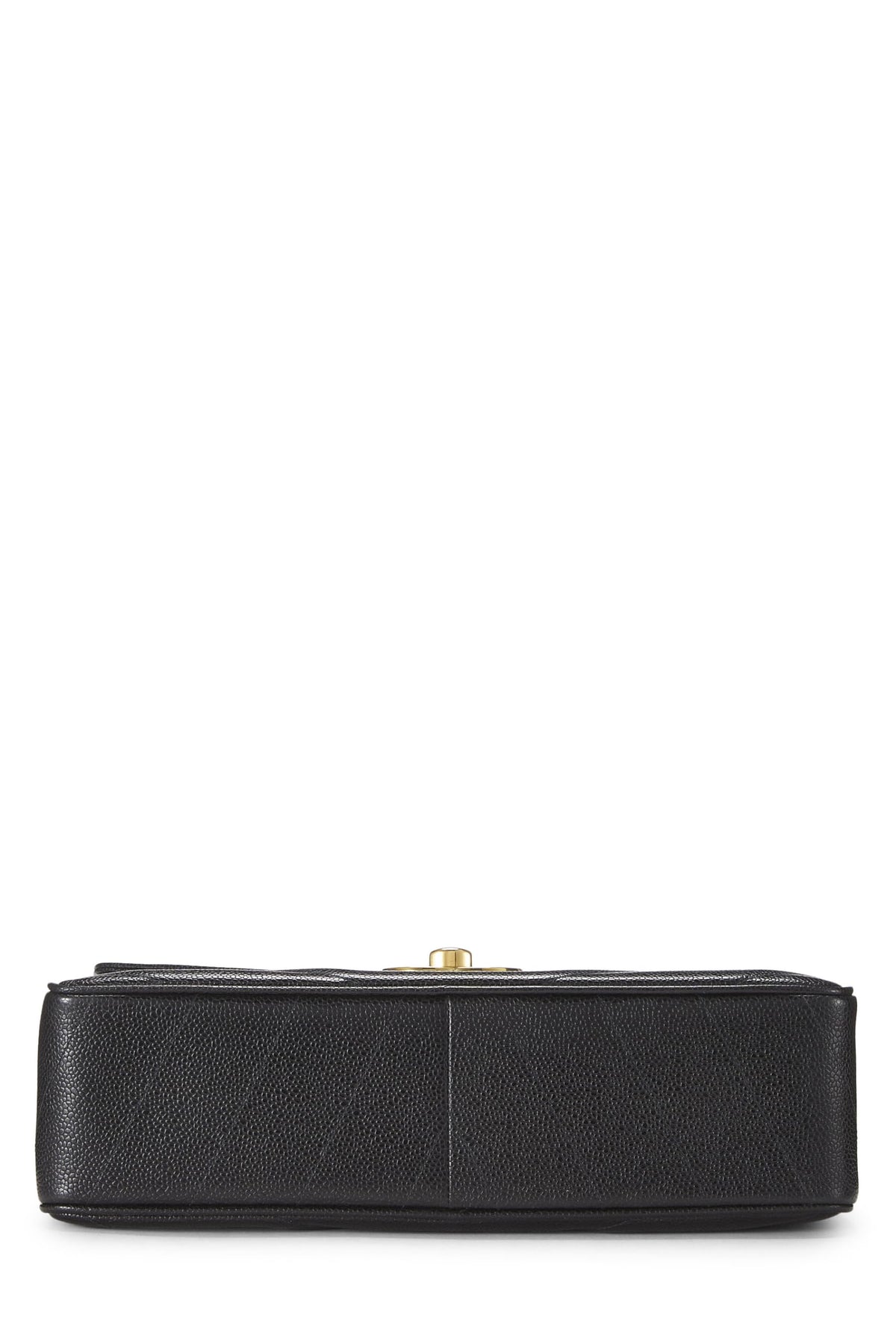 Chanel,  Black Caviar Chevron Envelope Flap Jumbo, Black
