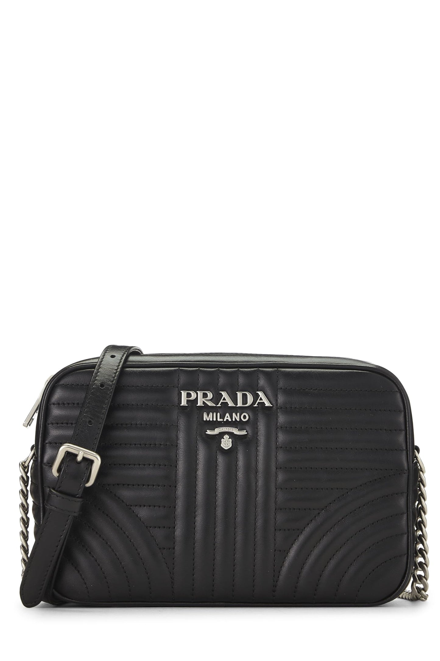 Prada,  Black Calfskin Diagramme Camera Bag Medium, Black