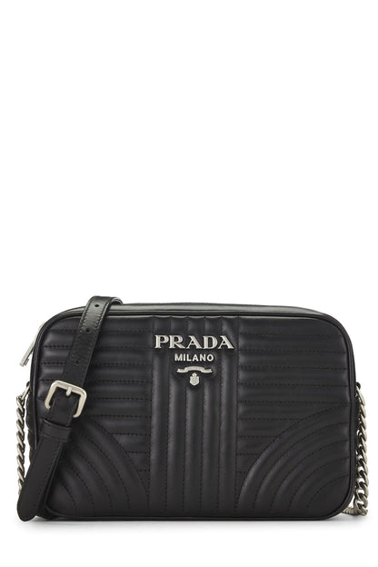 Prada,  Black Calfskin Diagramme Camera Bag Medium, Black