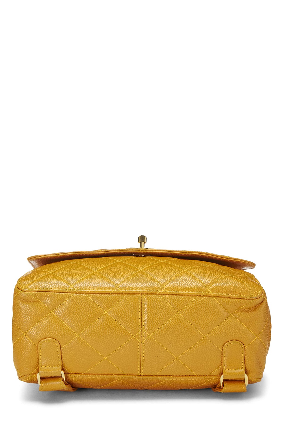 Chanel,  Yellow Quilted Caviar Backpack, Yellow