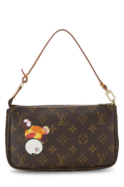 Louis Vuitton,  Takashi Murakami x Louis Vuitton Monogram Canvas Panda Pochette Accessoires, Brown