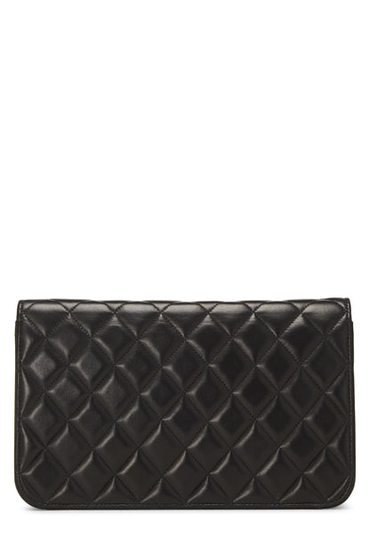 Chanel,  Black Quilted Lambskin Snap Full Flap Small, Black