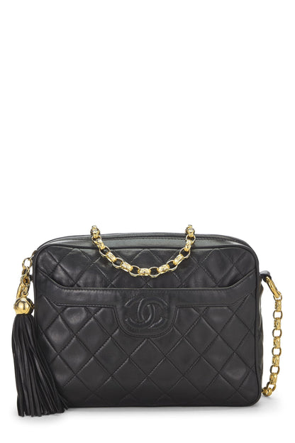 Chanel,  Black Quilted Lambskin Pocket Camera Bag Medium, Black