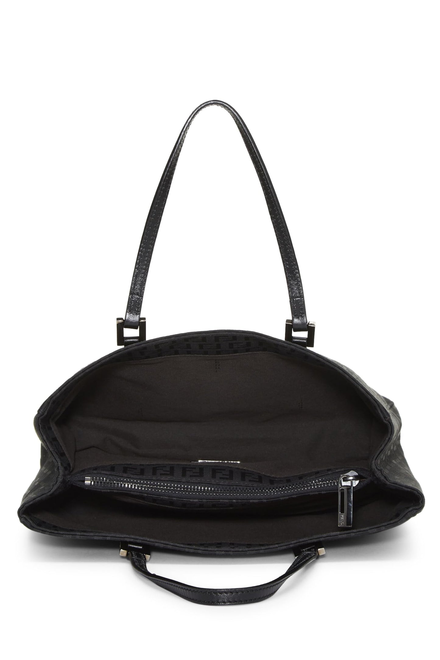 Fendi,  Black Zucchino Canvas Tote Small, Black