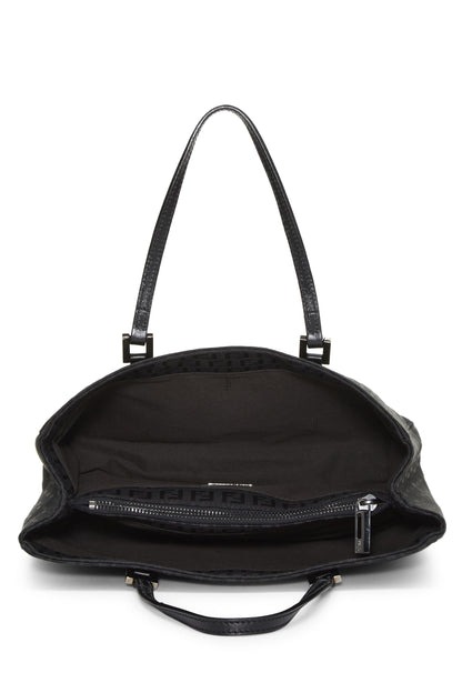 Fendi,  Black Zucchino Canvas Tote Small, Black