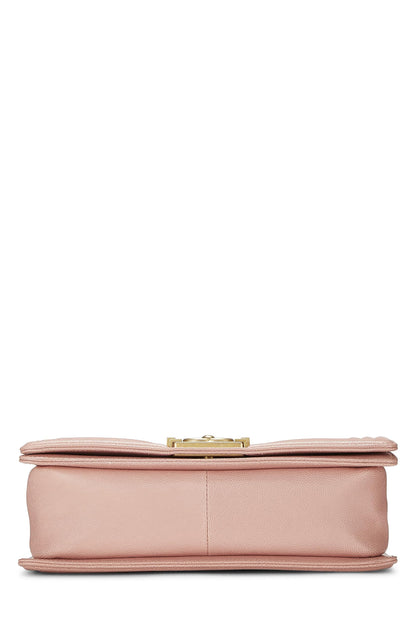 Chanel,  Pink Quilted Caviar Boy Bag Medium, Pink