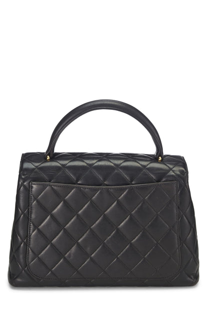 Chanel,  Black Quilted Lambskin Kelly, Black