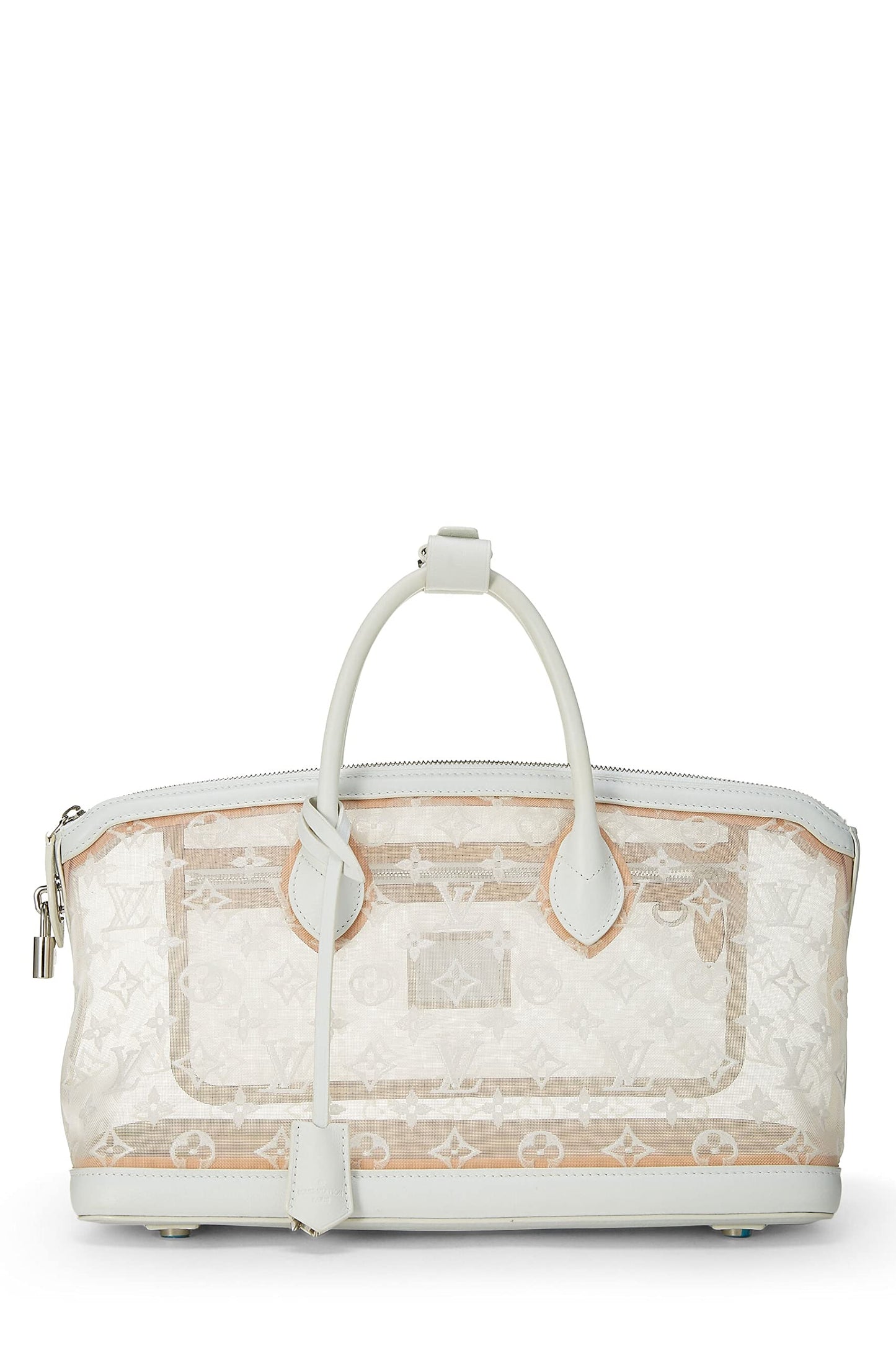 Louis Vuitton,  White Monogram Mesh Transparence Lock It East-West, White