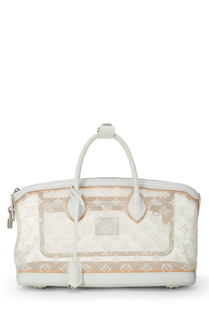 Louis Vuitton,  White Monogram Mesh Transparence Lock It East-West, White