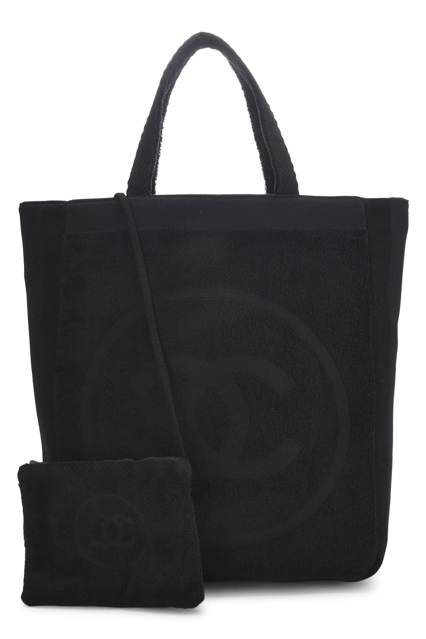 Chanel,  Black Terry Cloth 'CC' Beach Set, Black