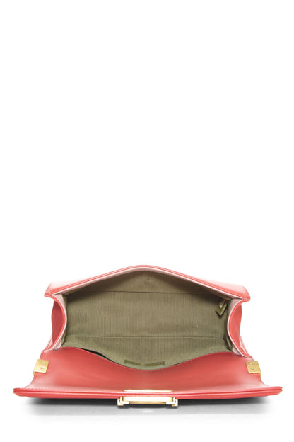Chanel,  Orange Quilted Calfskin Boy Medium, Orange