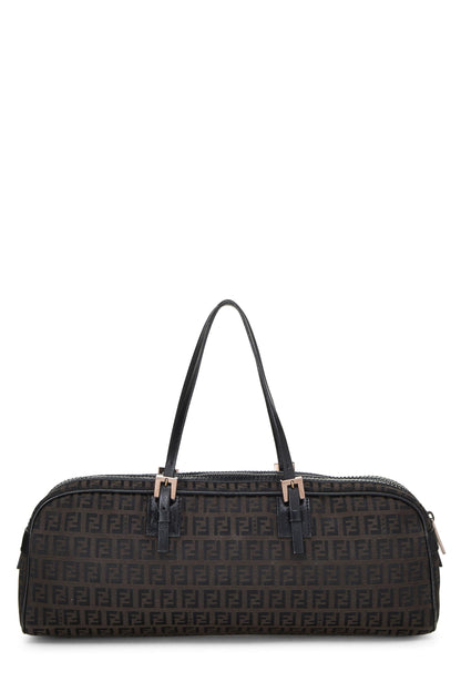 Fendi,  Black Zucchino Boston Bag Long, Black