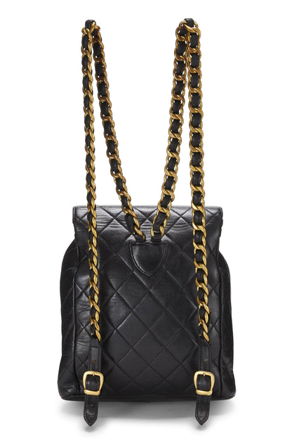 Chanel,  Black Quilted Lambskin 'CC' Classic Backpack Medium, Black