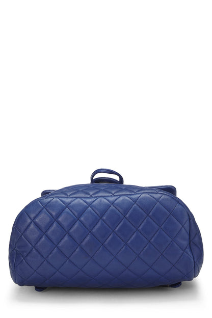Chanel,  Blue Quilted Lambskin Urban Spirit Backpack Large, Blue